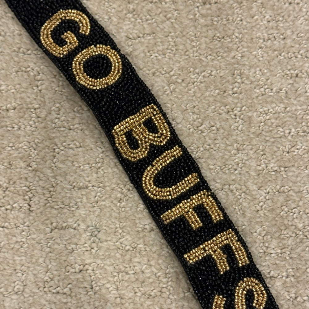 Beaded purse strap for clear game day stadium bags! CU Buffaloes